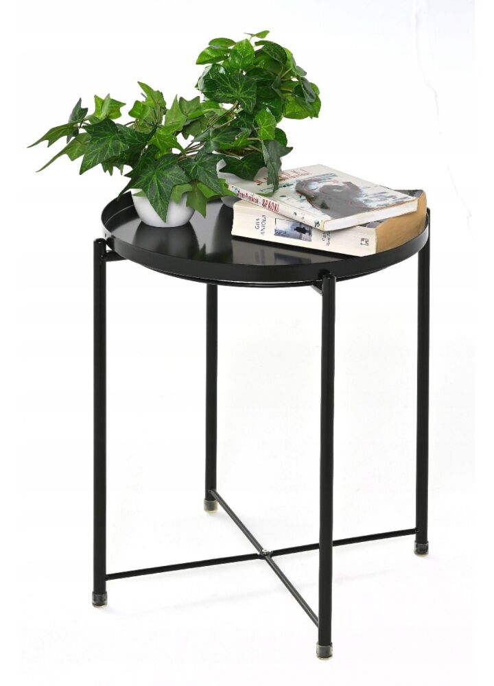 Stolik kawowy okrągły metalowy loft salon śr. 42 cm