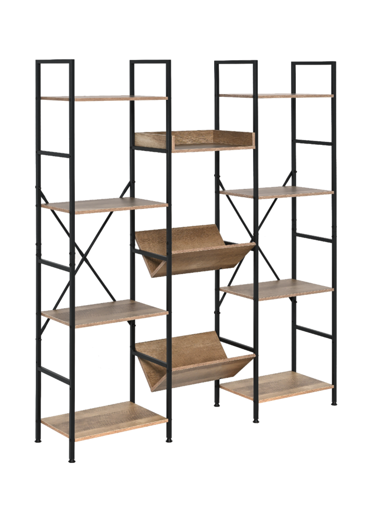 Regał industrialny loft biuro salon szafka komoda na książki 150 cm czarny dąb OTE