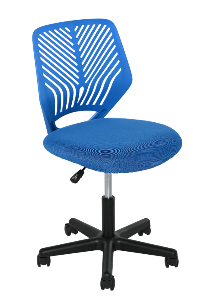 FOTEL BIUROWY OBROTOWY TIMO NIEBIESKI, MIKROWŁÓKNO 52X52X79.5/93.5CM, BAZA CZARNA NYLON