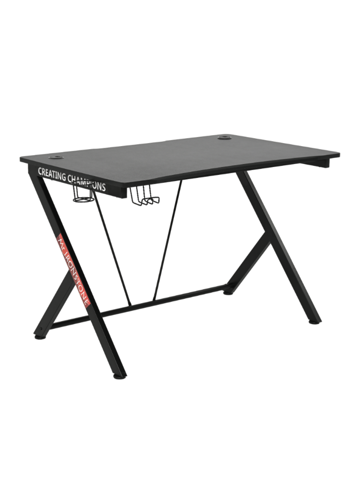 BIURKO GAMINGOWE 115X74X76CM MDF, STELAŻ METALOWY CZARNY