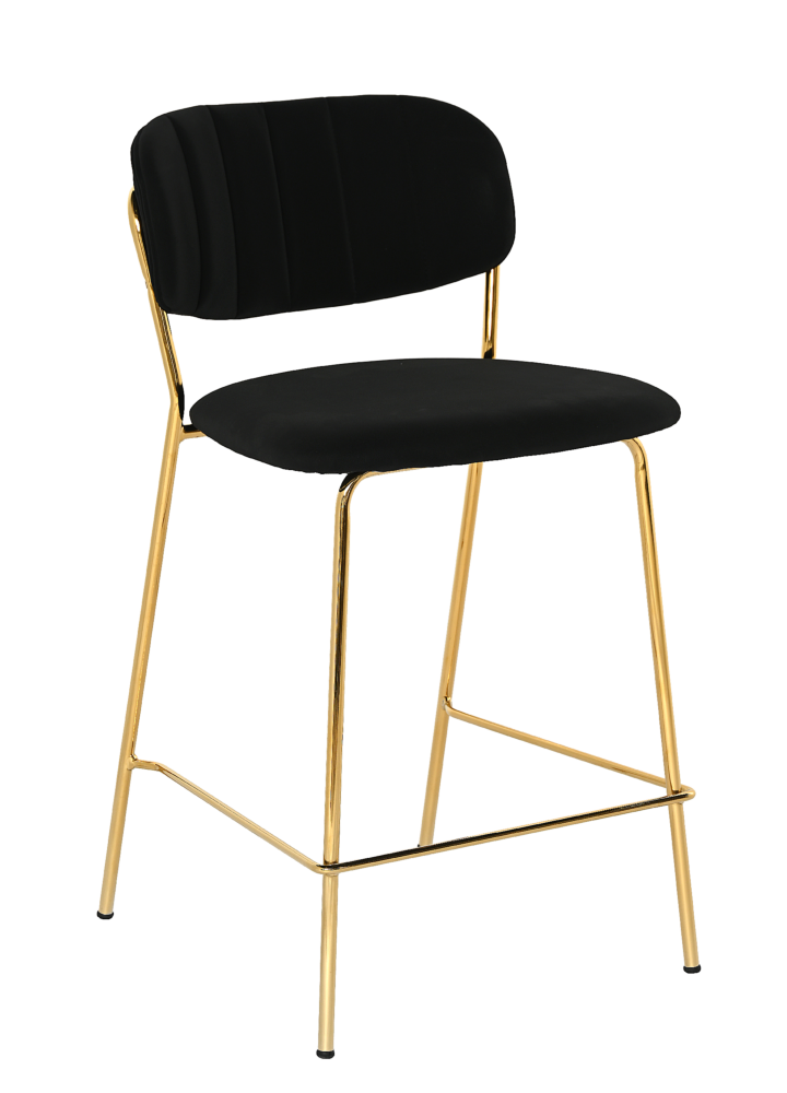 Krzesło barowe Vela Velvet Black