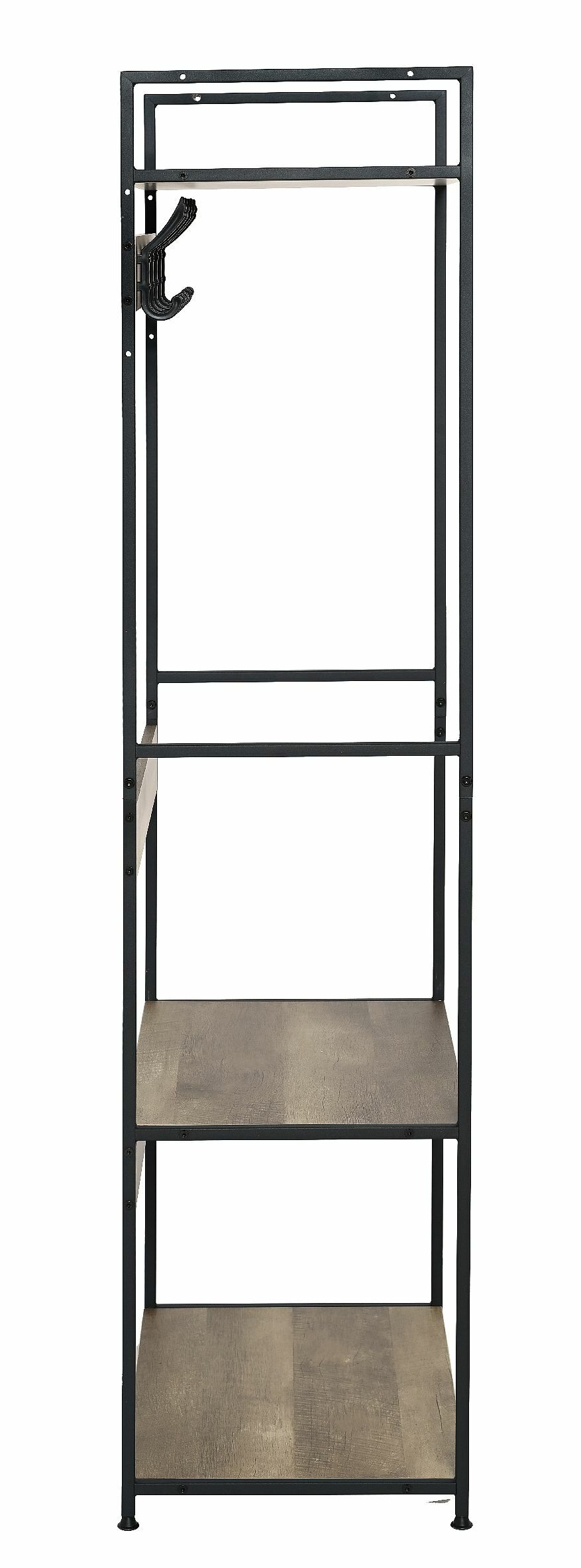 Wieszak garderoba z półkami i haczykami loft industrialny biuro przedpokój 175 cm czarny dąb OTE