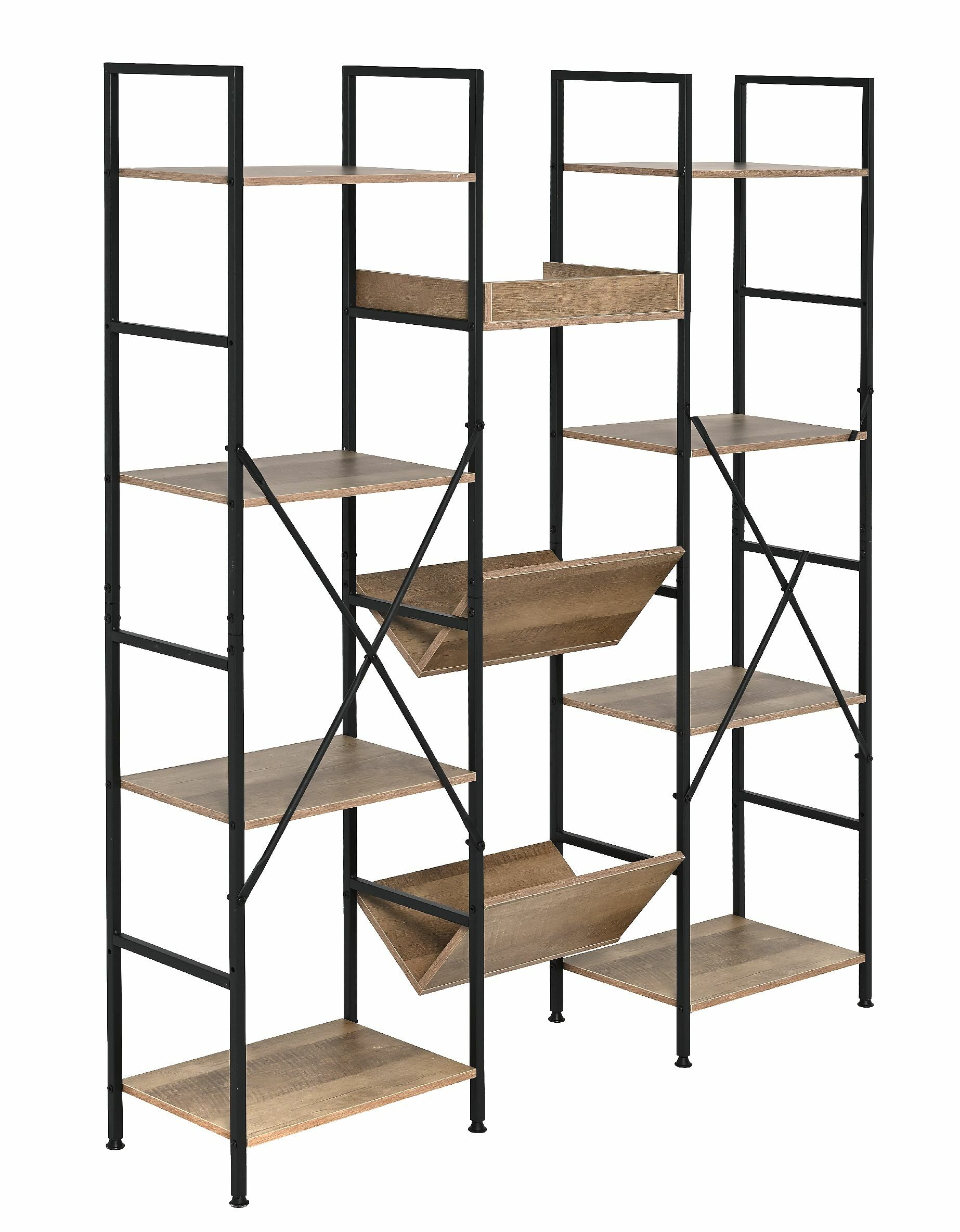 Regał industrialny loft biuro salon szafka komoda na książki 150 cm czarny dąb OTE