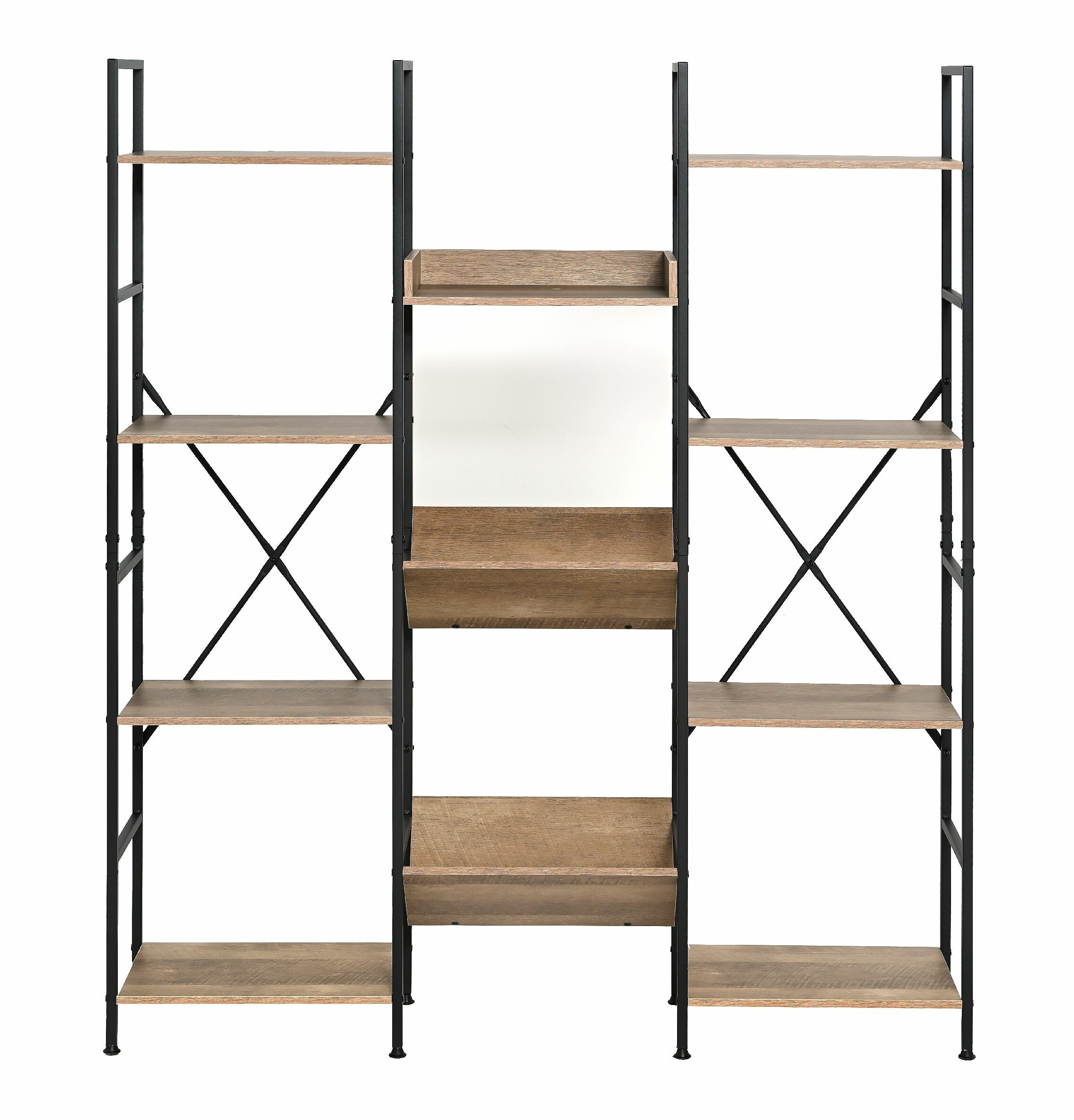 Regał industrialny loft biuro salon szafka komoda na książki 150 cm czarny dąb OTE