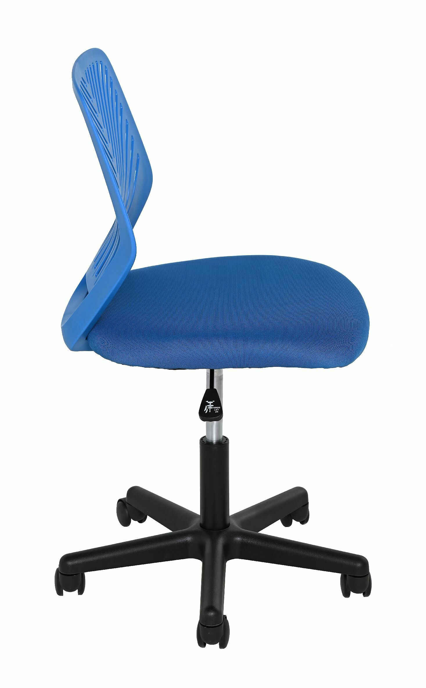 FOTEL BIUROWY OBROTOWY TIMO NIEBIESKI, MIKROWŁÓKNO 52X52X79.5/93.5CM, BAZA CZARNA NYLON