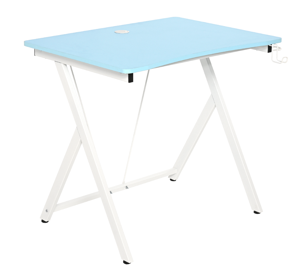 BIURKO GAMINGOWE ZIKKO 80X60X73CM MDF NIEBIESKI, STELAŻ METALOWY