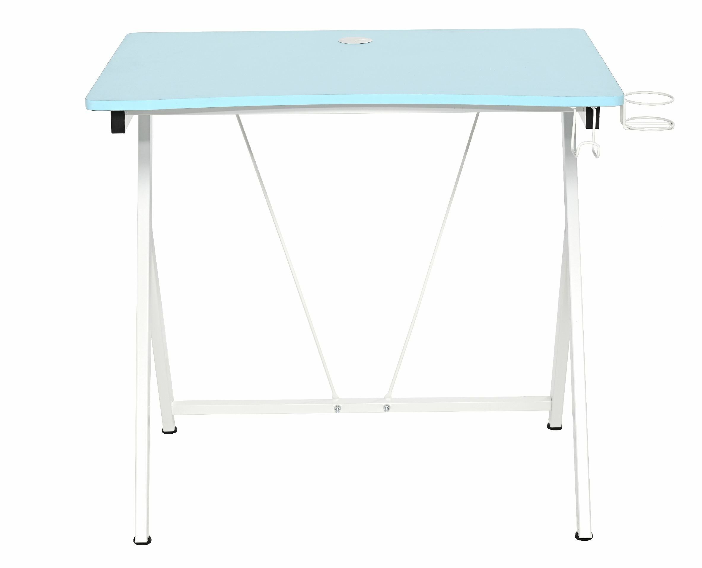 BIURKO GAMINGOWE ZIKKO 80X60X73CM MDF NIEBIESKI, STELAŻ METALOWY