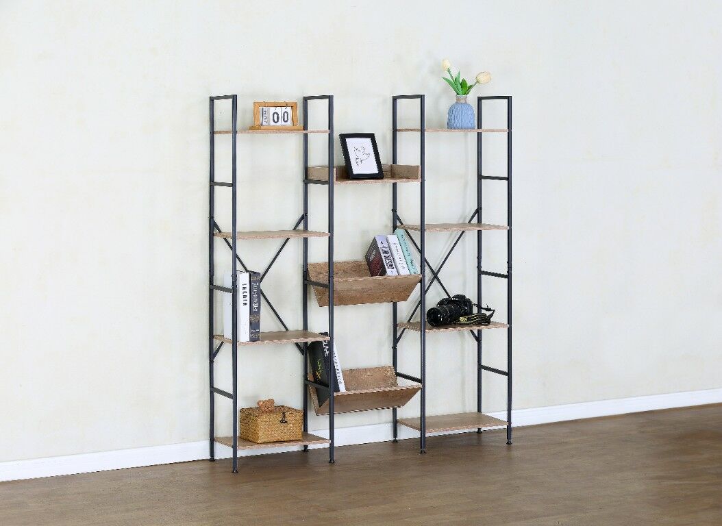 Regał industrialny loft biuro salon szafka komoda na książki 150 cm czarny dąb OTE
