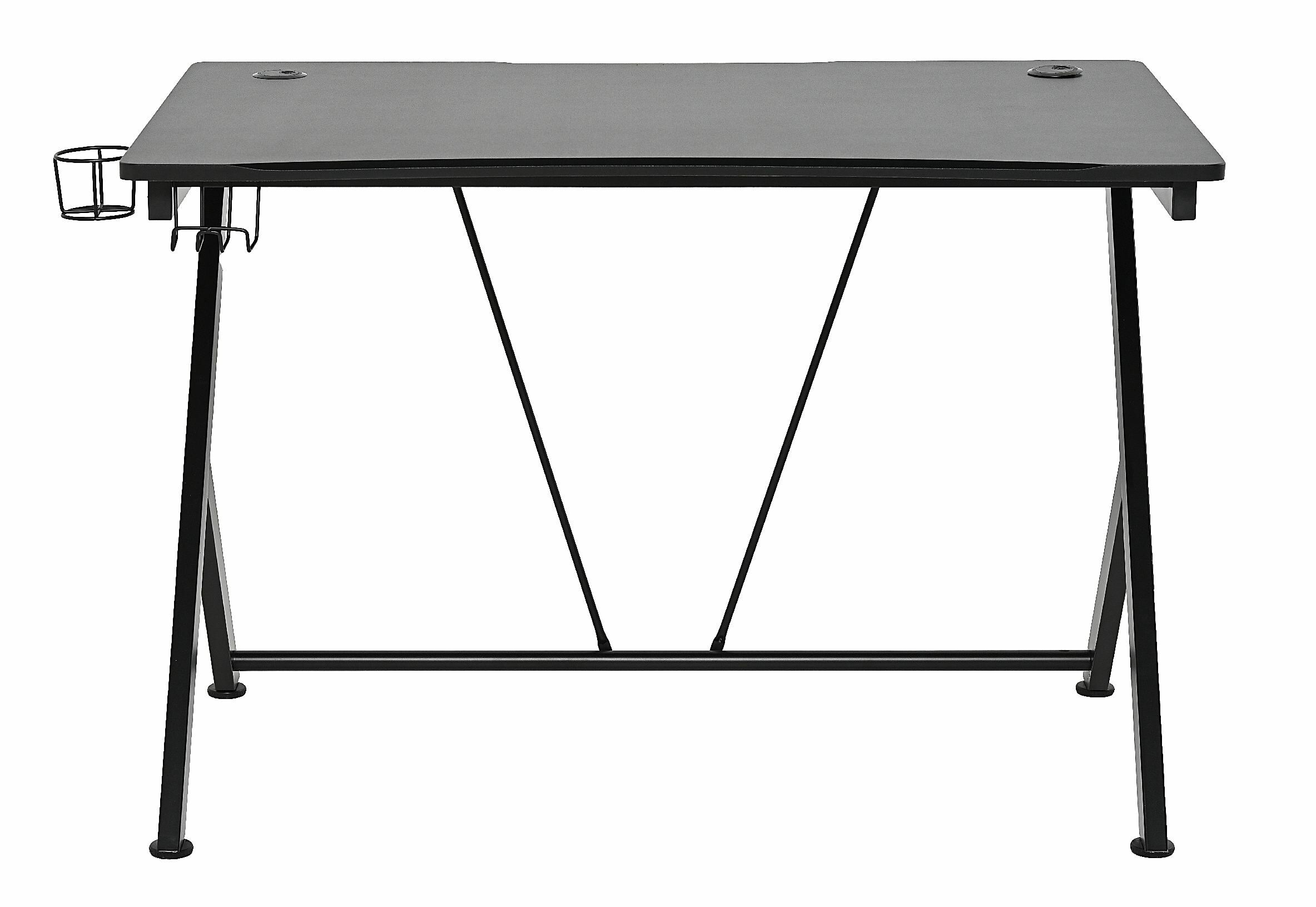 BIURKO GAMINGOWE 115X74X76CM MDF, STELAŻ METALOWY CZARNY