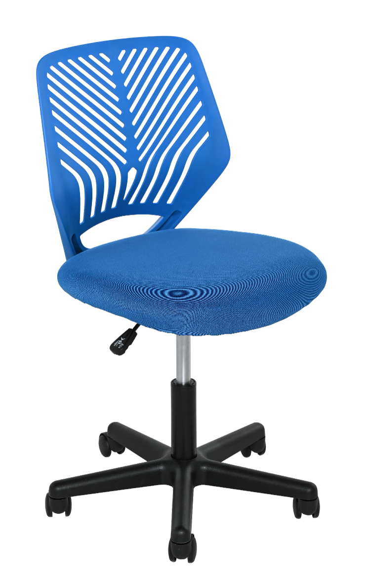 FOTEL BIUROWY OBROTOWY TIMO NIEBIESKI, MIKROWŁÓKNO 52X52X79.5/93.5CM, BAZA CZARNA NYLON