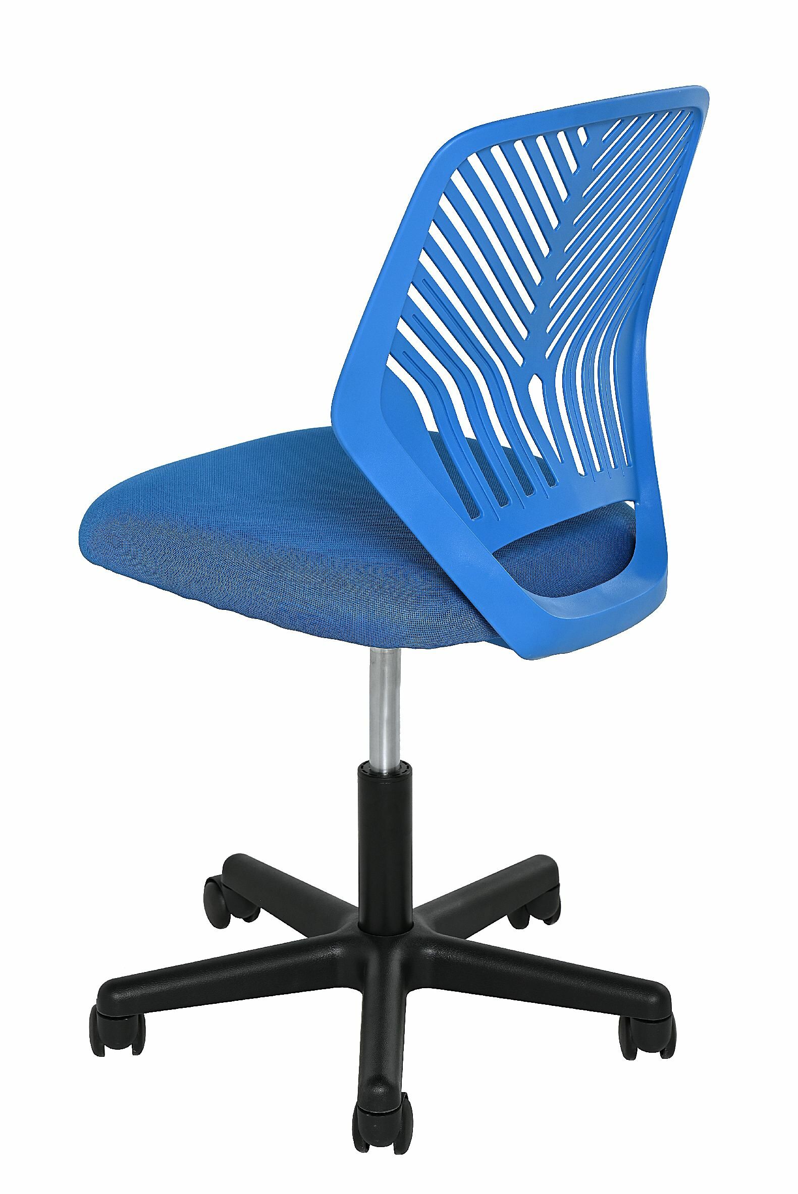 FOTEL BIUROWY OBROTOWY TIMO NIEBIESKI, MIKROWŁÓKNO 52X52X79.5/93.5CM, BAZA CZARNA NYLON