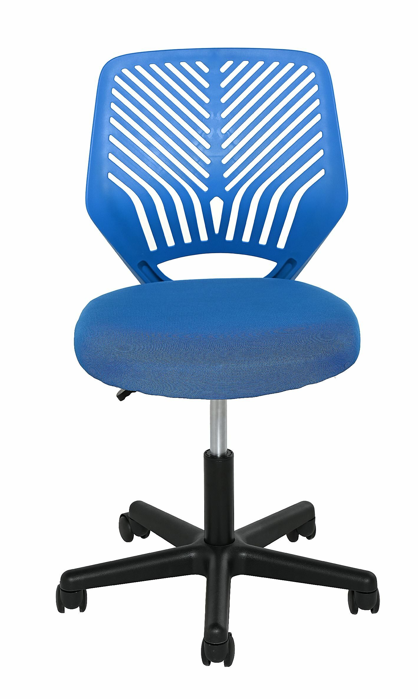 FOTEL BIUROWY OBROTOWY TIMO NIEBIESKI, MIKROWŁÓKNO 52X52X79.5/93.5CM, BAZA CZARNA NYLON