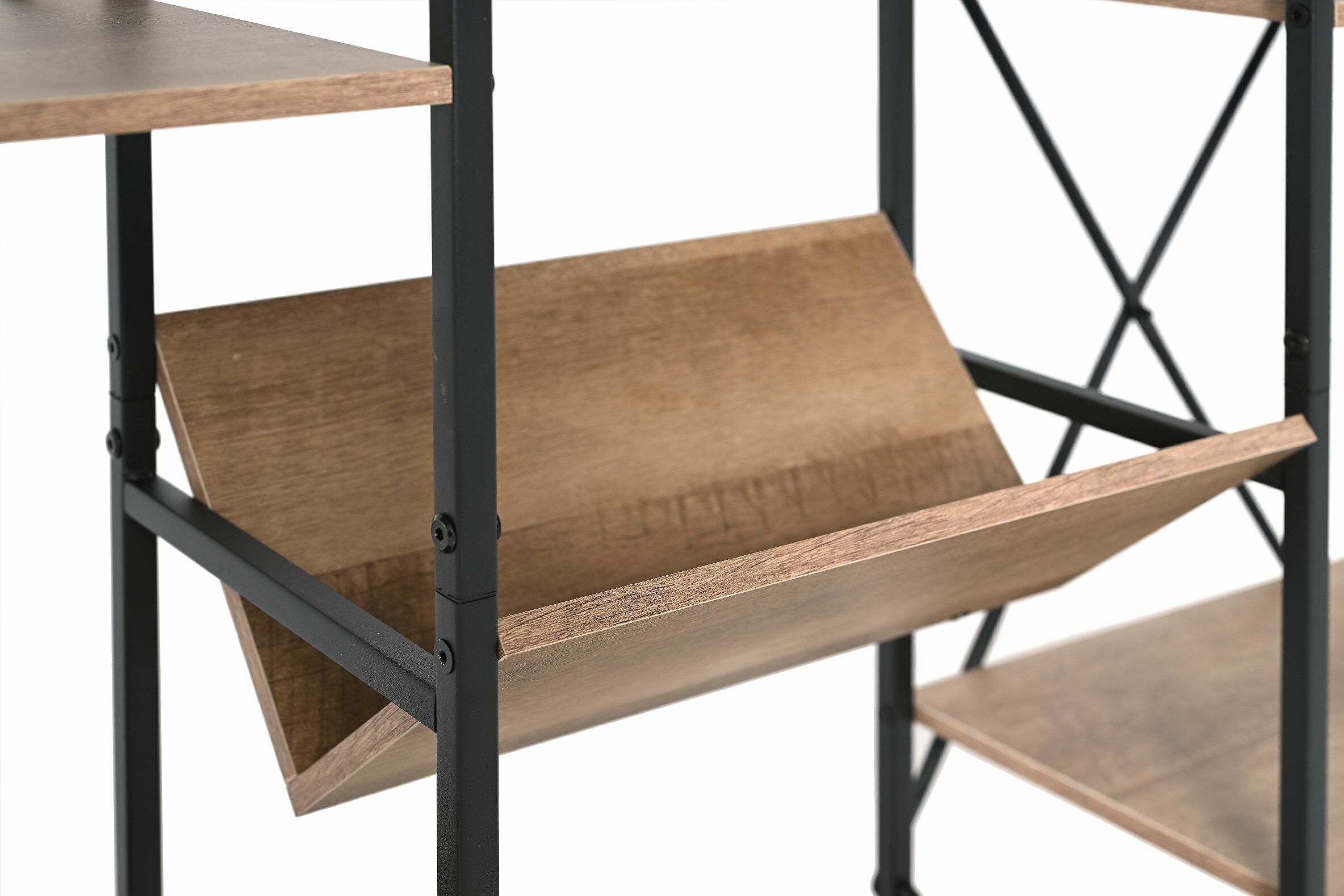 Regał industrialny loft biuro salon szafka komoda na książki 150 cm czarny dąb OTE