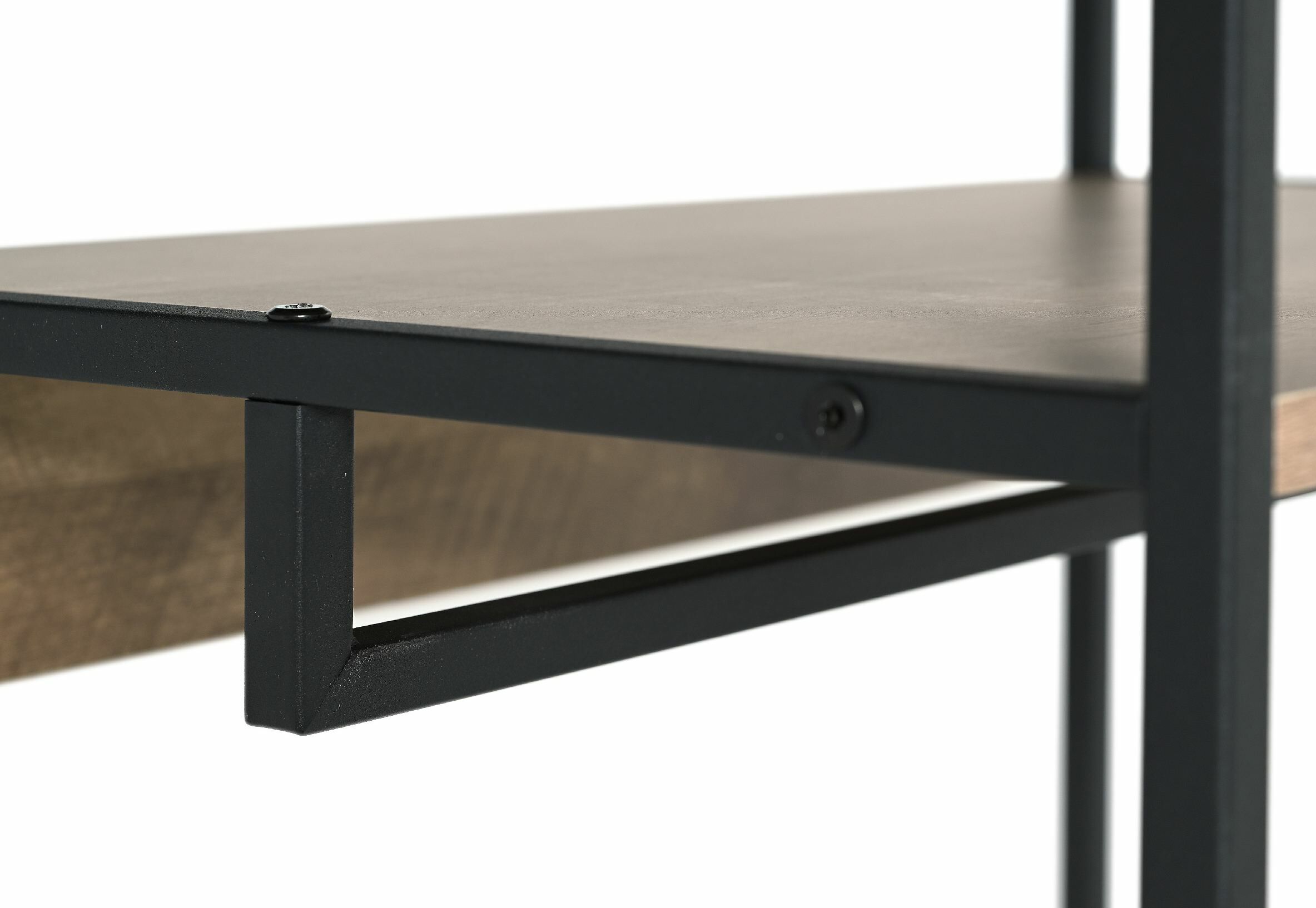 Garderoba industrialna loft biuro salon regał z półkami drążkiem 175 cm czarny dąb OTE