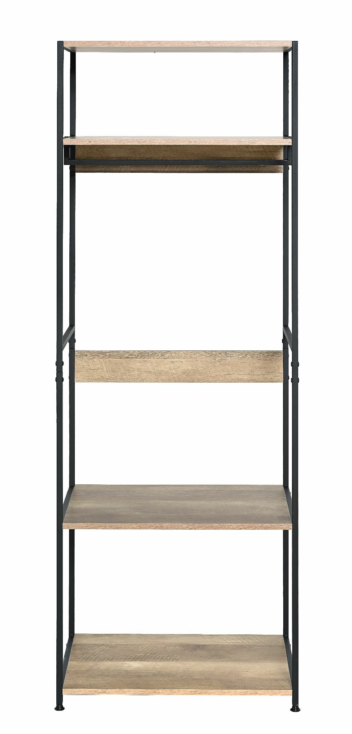 Garderoba industrialna loft biuro salon regał z półkami drążkiem 175 cm czarny dąb OTE