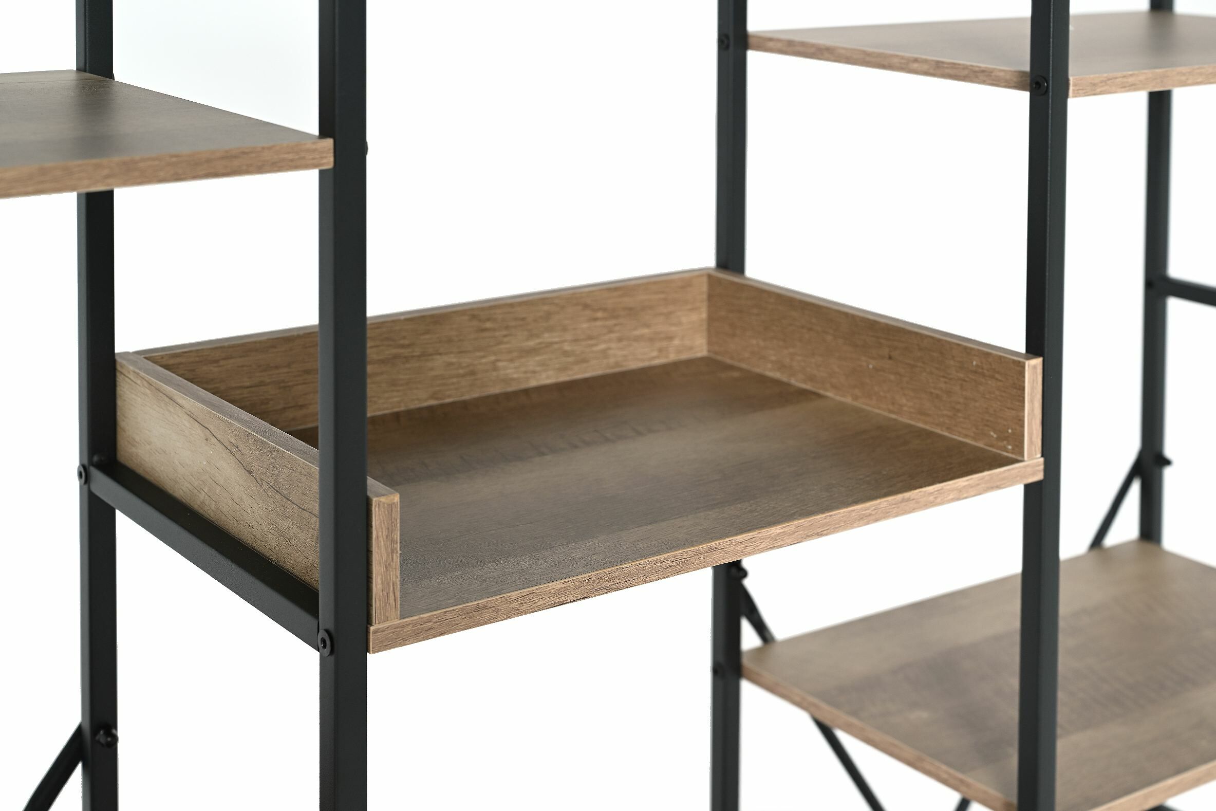 Regał industrialny loft biuro salon szafka komoda na książki 150 cm czarny dąb OTE
