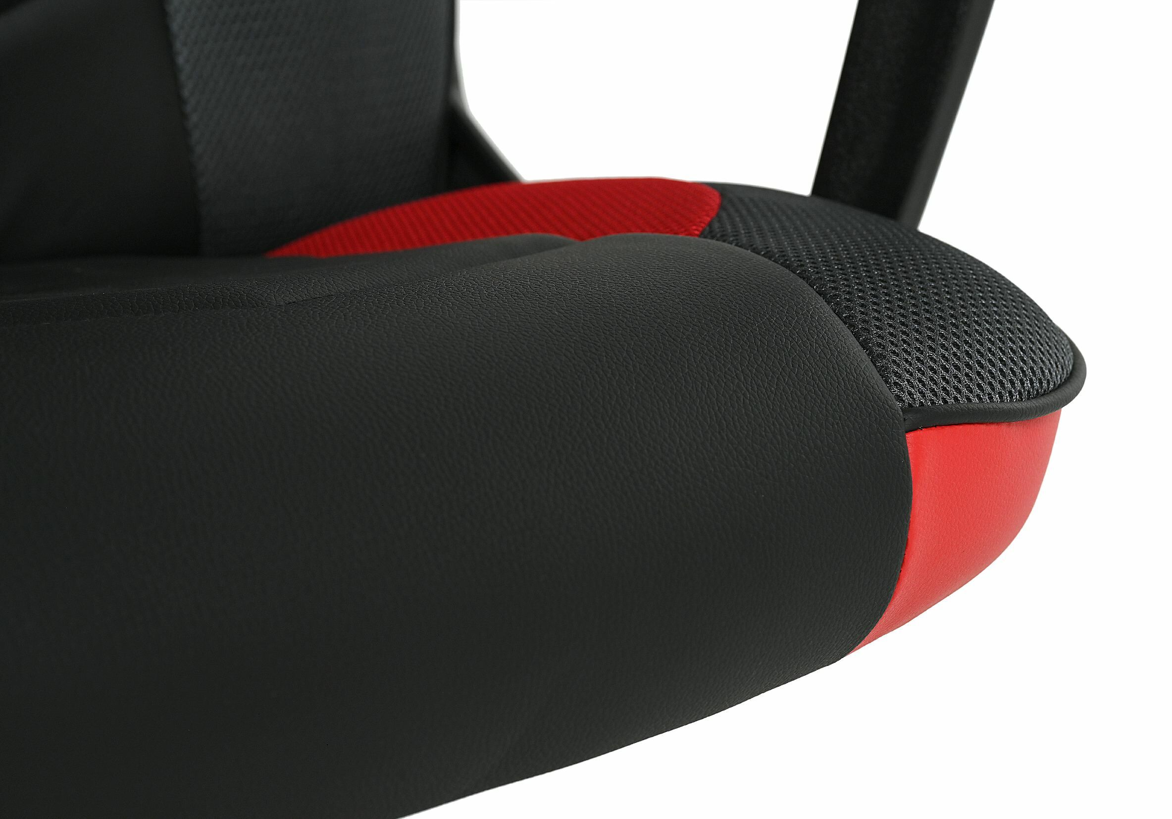 FOTEL BIUROWY GAMINGOWY PU 61X60.5X108/118CM, CZARNO-CZERWONY, BAZA NYLON