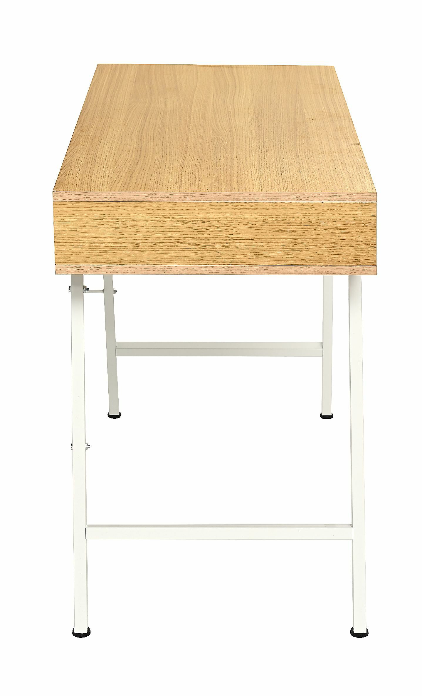 BIURKO LOMMA 110X48X75CM MDF DĄB, STELAŻ METALOWY BIAŁY