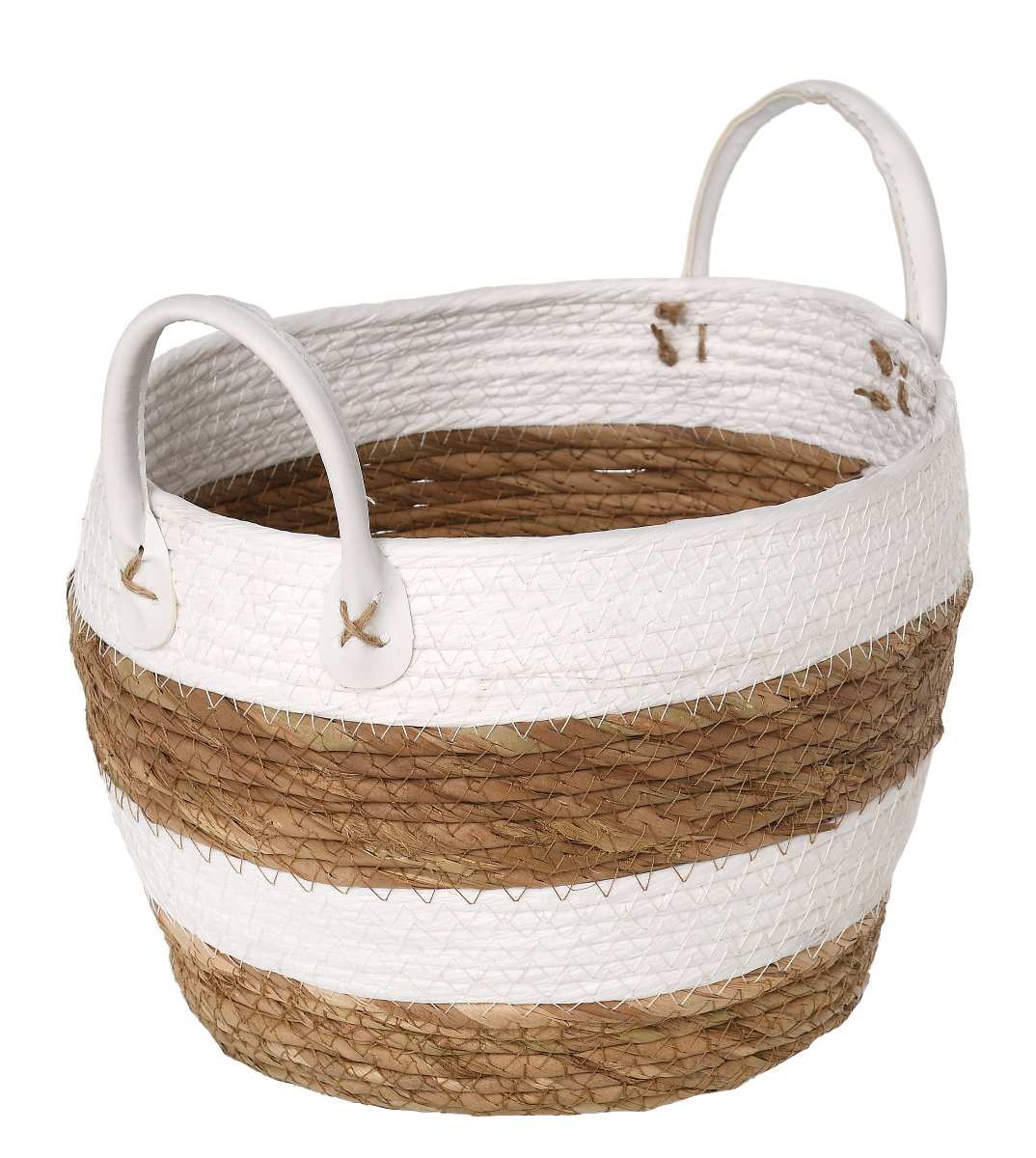 Kosz Tulip M, 23x23x24cm, Naturalny/Biały, Rattan
