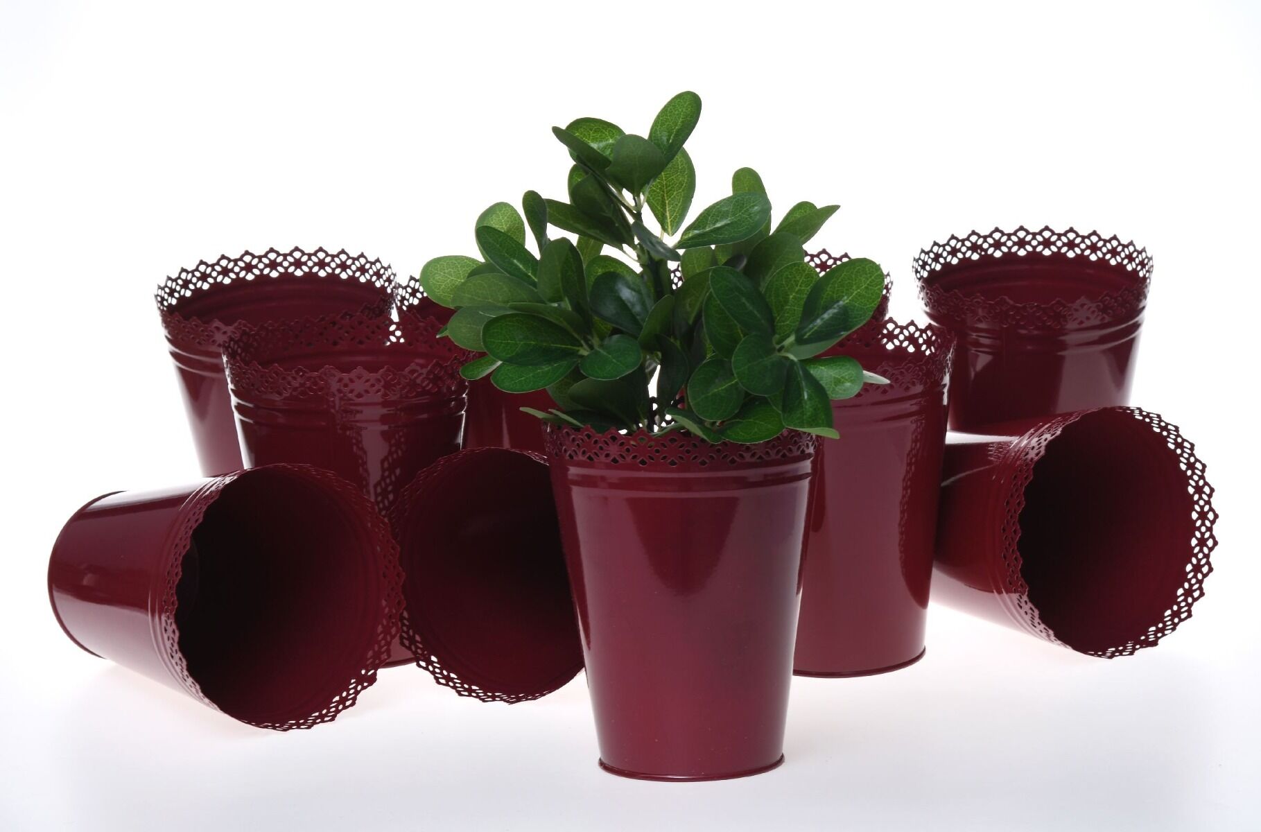 Zestaw 10 osłonek metalowych Lilly bordo