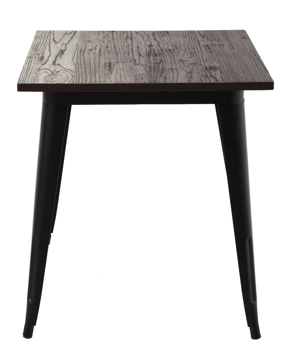 Stół altea loft metal + blat drewno  wym 70x70x5,czarny mat