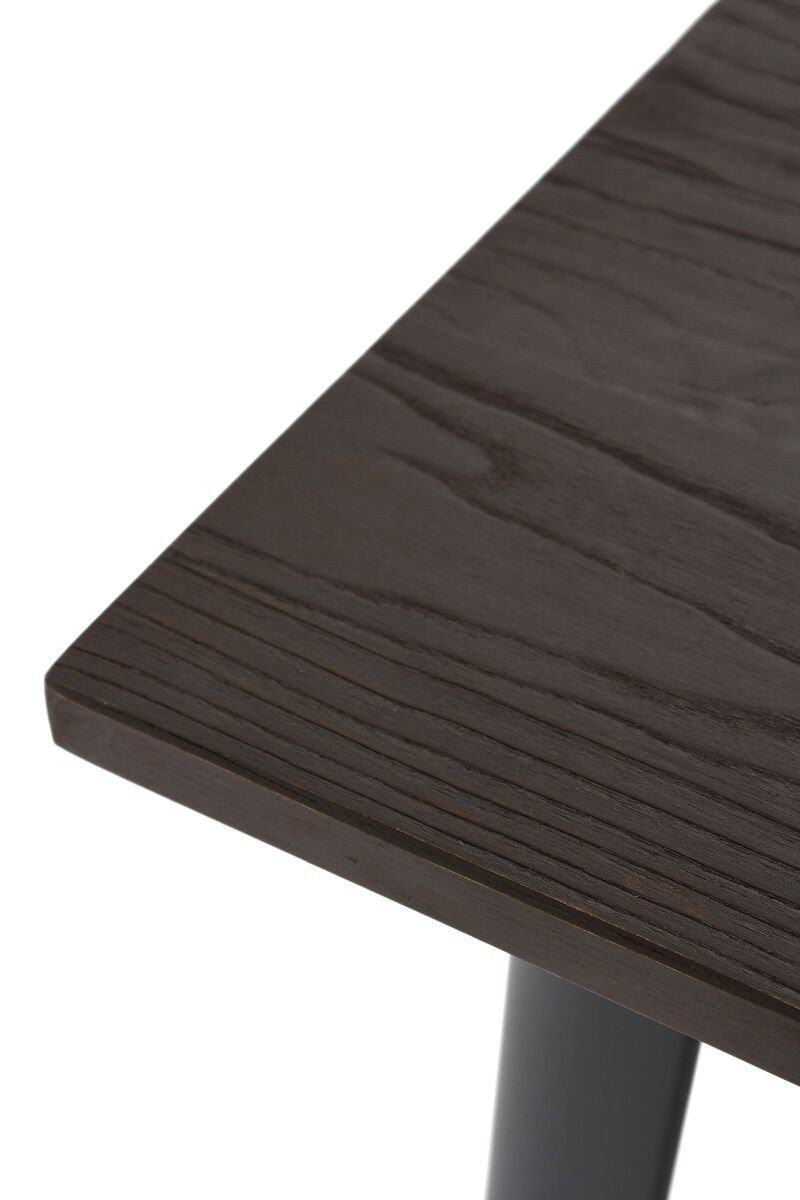 Stół altea loft metal + blat drewno  wym 70x70x5,czarny mat