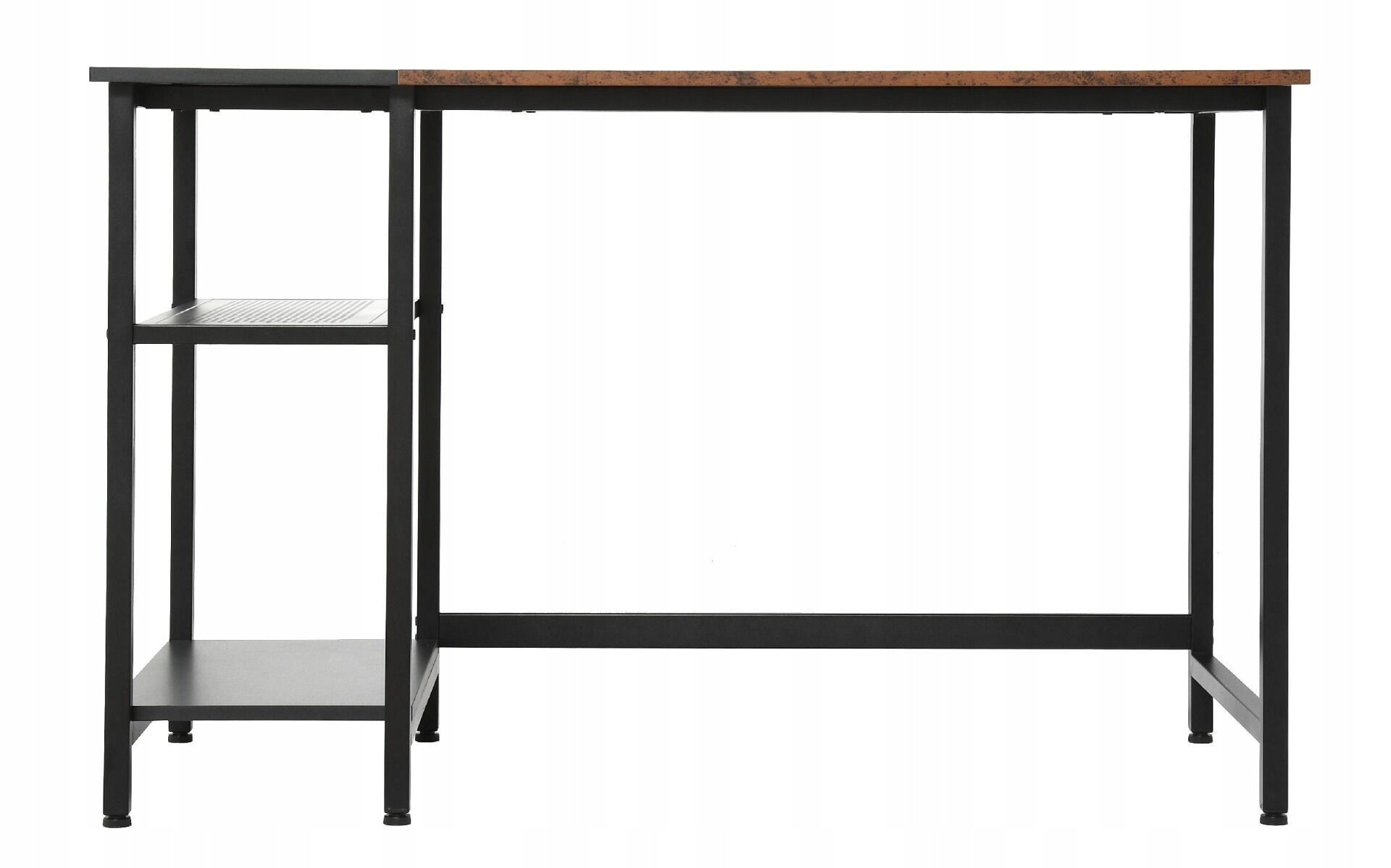 Biurko nowoczesne loft z 2 półkami rustykalny brąz