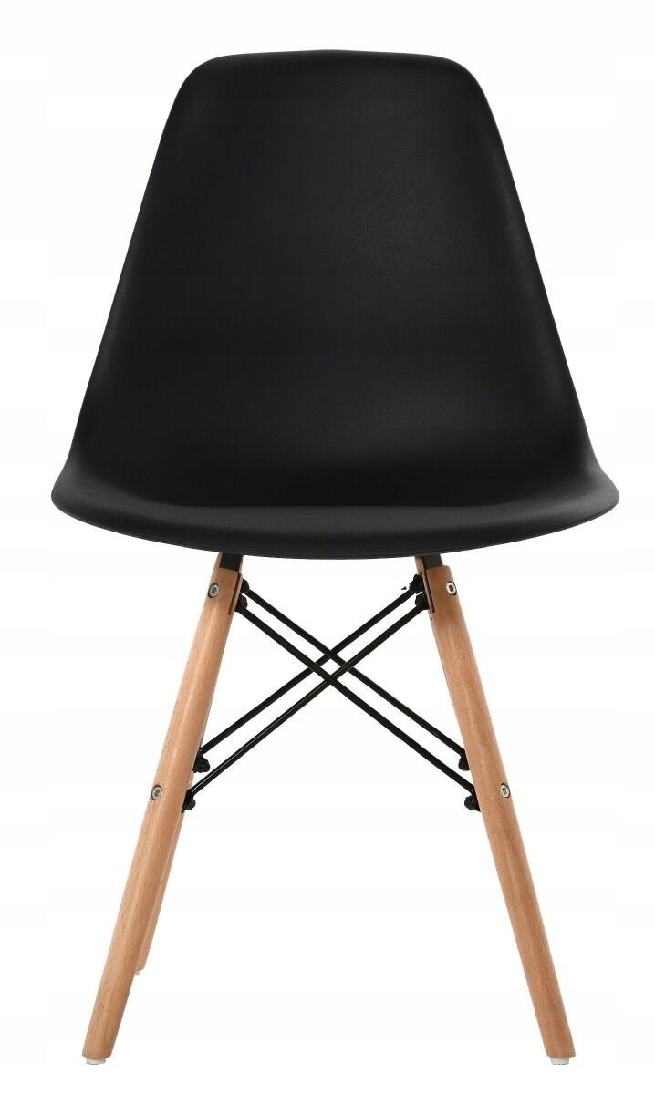 Zestaw jadalniany 4 krzesła czarne plus stół okrągły 80 cm czarny