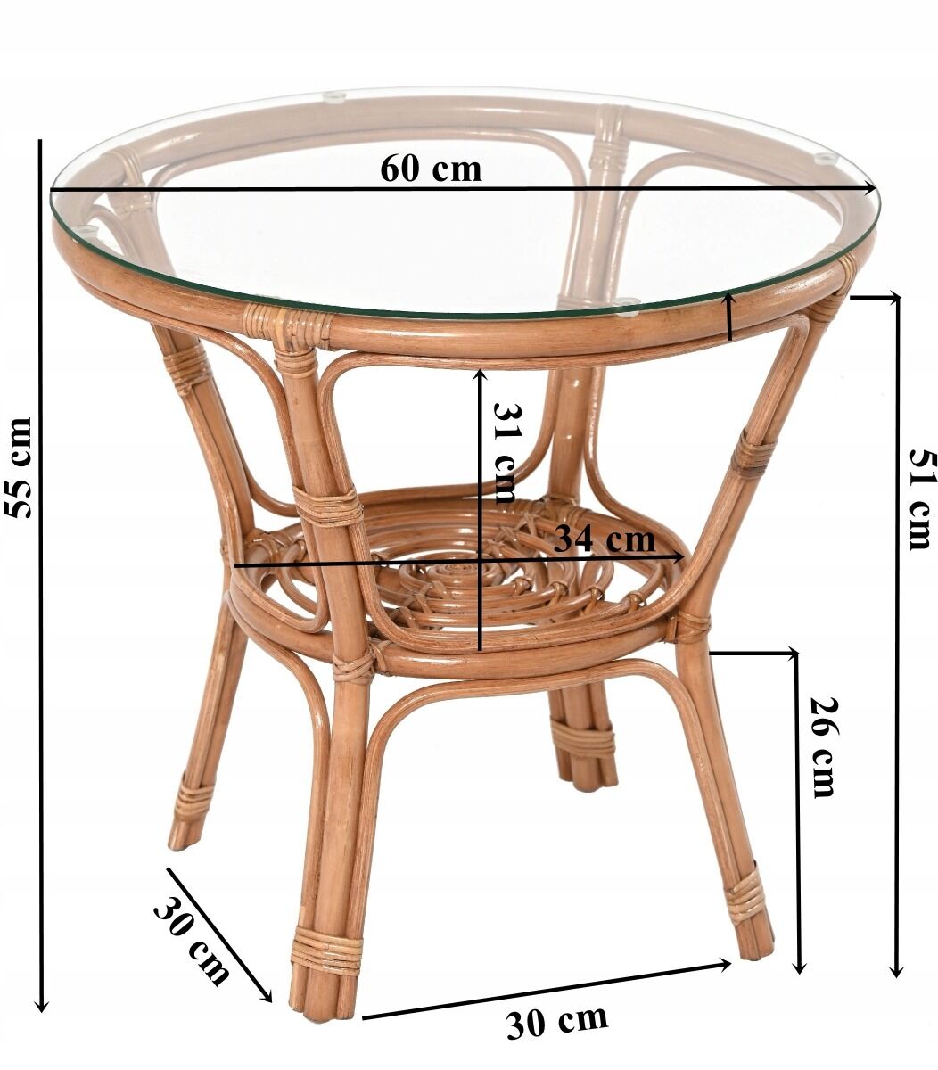 Zestaw ogrodowy balkonowy stolik + 2 fotele rattan naturalny poduszka szara