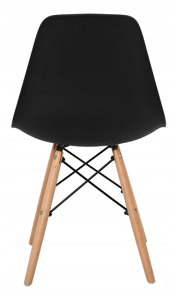Zestaw jadalniany 4 krzesła czarne plus stół okrągły 80 cm czarny