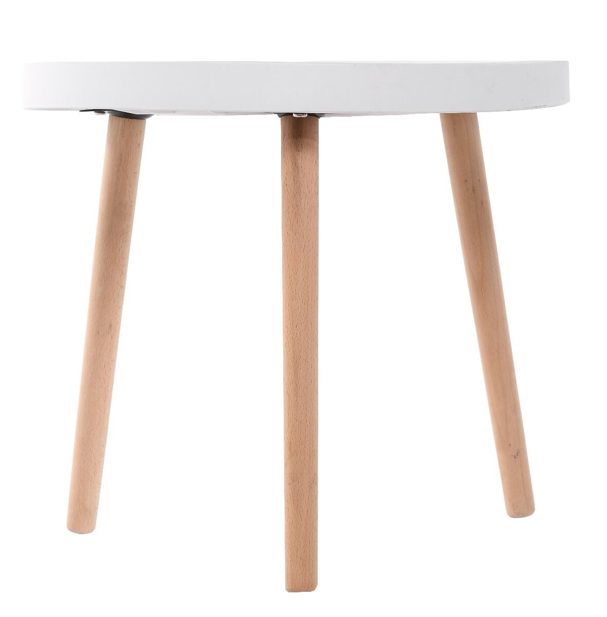 Stolik kawowy okrągły nowoczesny biały śr. 50 cm