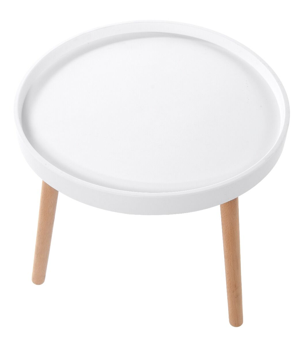 Stolik kawowy okrągły nowoczesny biały śr. 50 cm