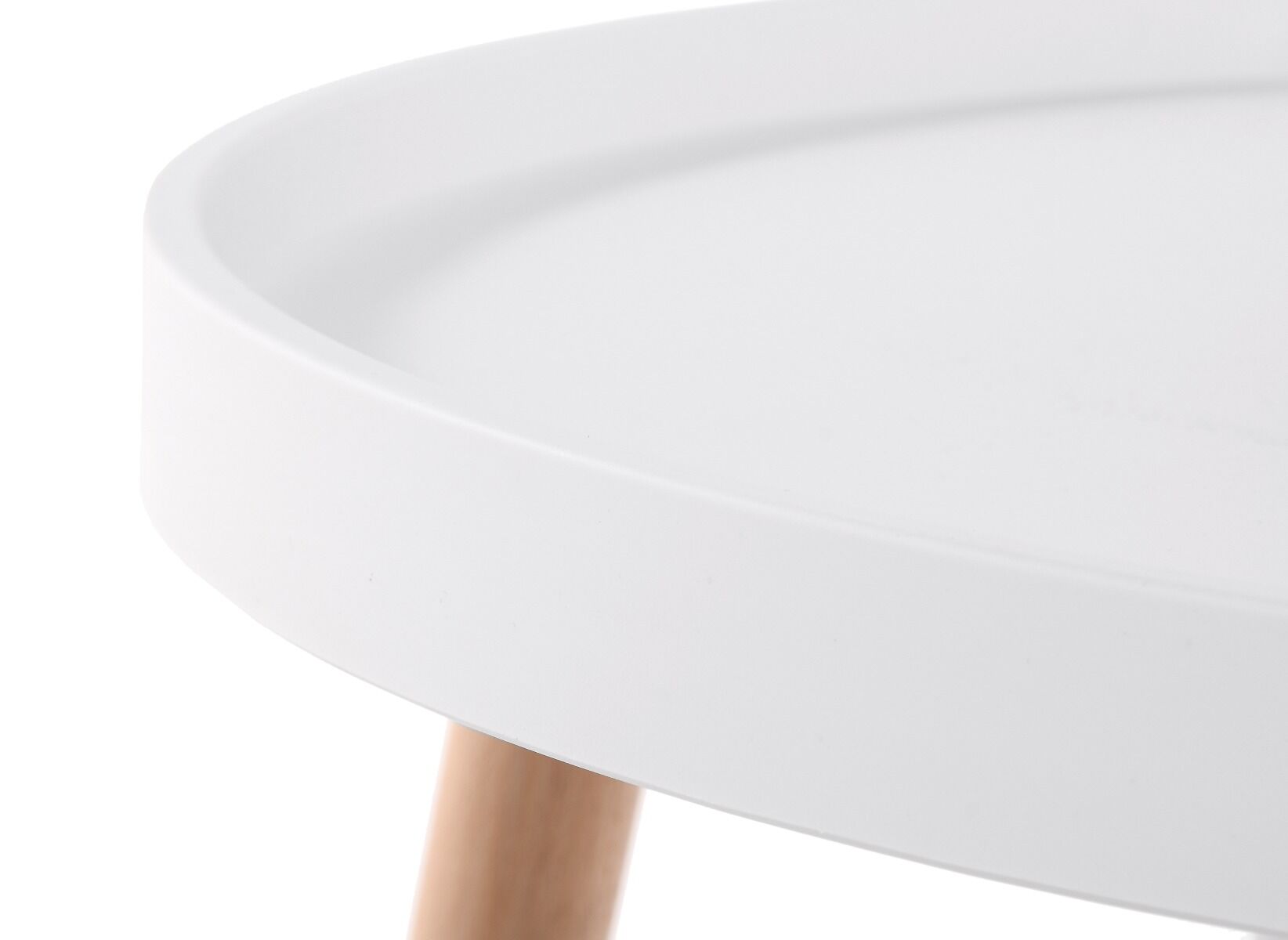Stolik kawowy okrągły nowoczesny biały śr. 50 cm