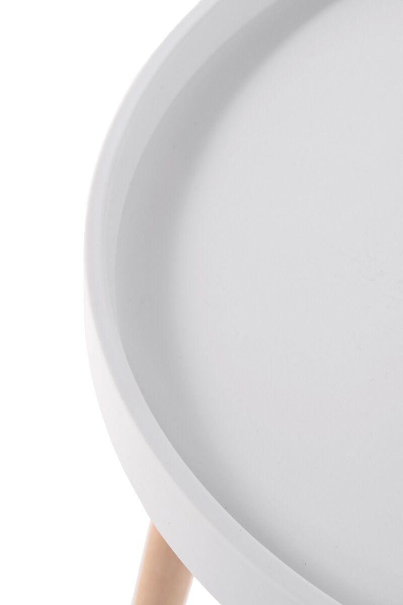 Stolik kawowy okrągły nowoczesny biały śr. 50 cm