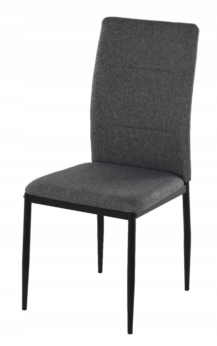 Zestaw jadalniany 4 krzesła szare plus stół okrągły 80 cm czarny