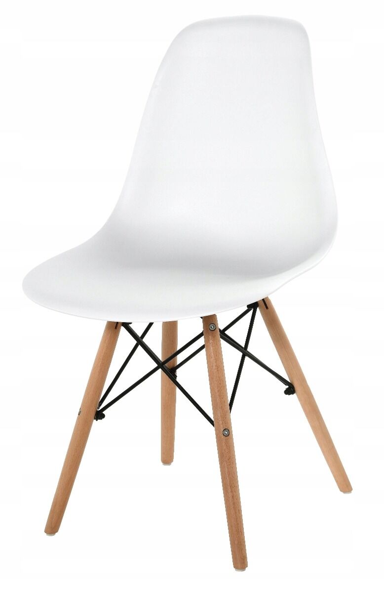 Zestaw jadalniany 4 krzesła białe plus stół okrągły 80 cm czarny